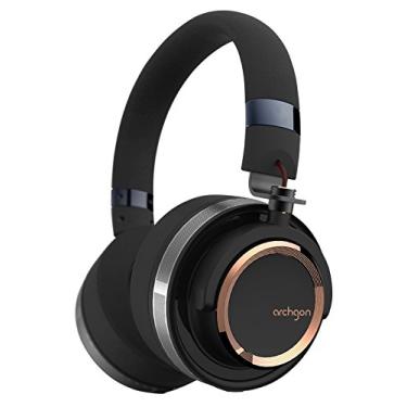 Imagem de Fones de ouvido Archgon Delicato de qualidade sobre a orelha de alta resolução, fones de ouvido profissionais com fio preto e ouro metálico com isolamento de ruído