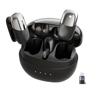 Imagem de MeloJungle Mini microfone S5 Lavalier para iPhone, telefone Android, iPad, laptop, microfone sem fio de lapela pequena para gravação de vídeo no YouTube, vlog, áudio de 48 KHz, alcance de 80 metros