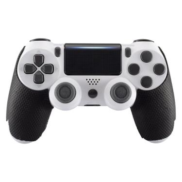 Imagem de eXtremeRate Punhos de controle antiderrapantes pretos absorventes de suor para controle de PS4, punhos de borracha macia texturizada profissional para controle PS4 Slim Pro – Melhora a aderência e o conforto