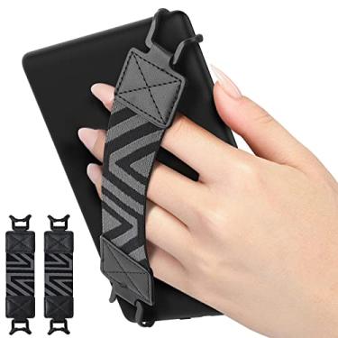 Imagem de MoKo Alça de mão Kindle para tablet Kindle eReaders Fire de 6 a 8 polegadas – Kindle/Kobo/Voyaga/Lenovo/Sony E-Book Tablet, alça de mão versátil e leve de alta elasticidade, 2 unidades, preta
