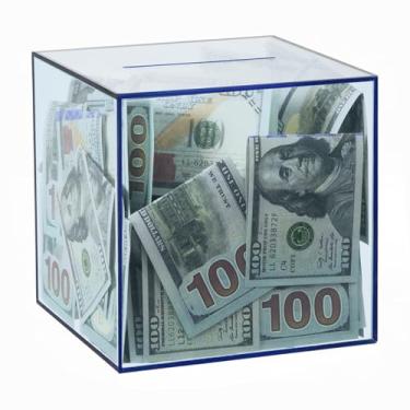 Imagem de Cofrinho transparente para adultos/crianças, caixa de dinheiro de acrílico para economia de moedas, deve quebrar para abrir, pote de economia de dinheiro para adultos, meninos, meninas, tamanho 19 cm