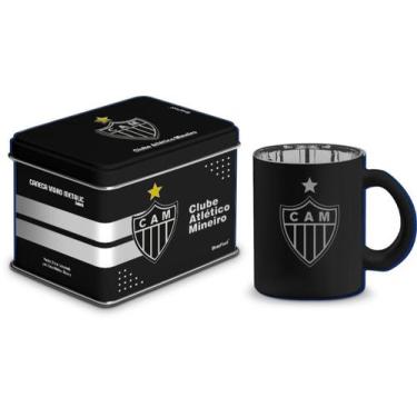 Imagem de Caneca vidro diamond metalic atlético - brasfoot