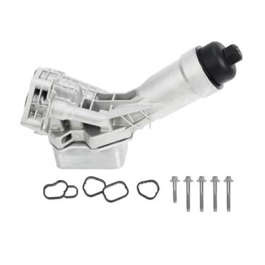 Imagem de ACROPIX No.11428583895 Conjunto de caixa de filtro de refrigerador de óleo de alumínio para BMW 340i M340i M440i 440i 540i Refrigerador de óleo do motor com junta para BMW 740i M3 X3 X4 X5 X6 Z4 Nº