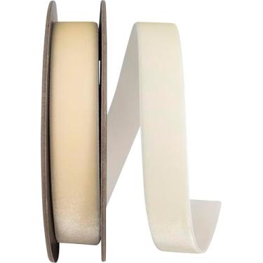 Imagem de Reliant Ribbon Fita de veludo com borda tecida, marfim