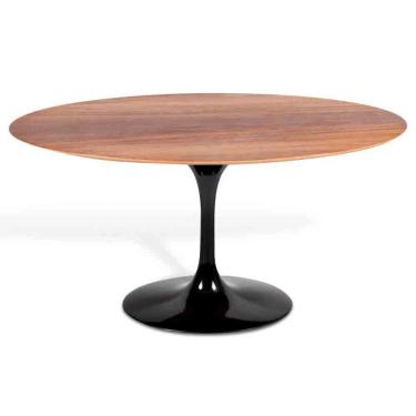 Imagem de Mesa Saarinen Oval Imbuia 120x80cm - Base Preta