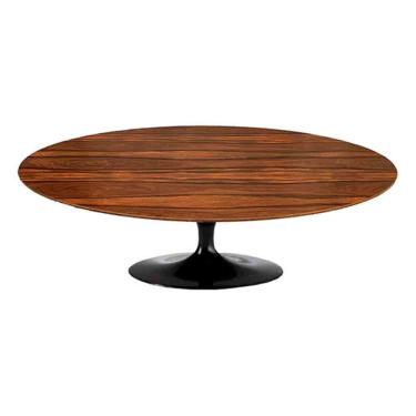 Imagem de Mesa Saarinen Oval Centro Pau Ferro 135x90cm - Base Preta