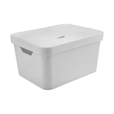 Imagem de Caixa Organizadora Cube Branco 32 L Com Tampa 46 X 36 X 24,5 Cm