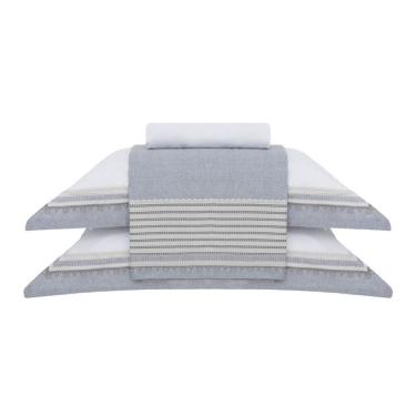 Imagem de Jogo De Cama Solteiro Buddemeyer Percalle 180 Fios 100% Algodão 3 Peças Art Deco Cinza