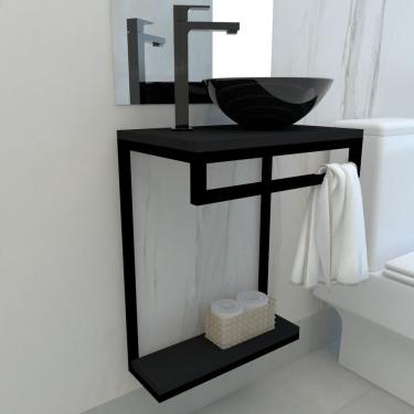 Imagem de Gabinete Para Banheiro Mdf Preto