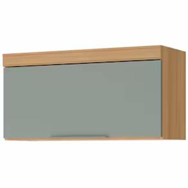 Imagem de Armário Aéreo Nesher Marquesa Em Mdf 15mm Com 1 Porta Nature Com Verde