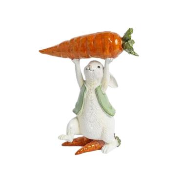 Imagem de Escultura Em Resina Coelho Cenourista 15,5x19cm Portland