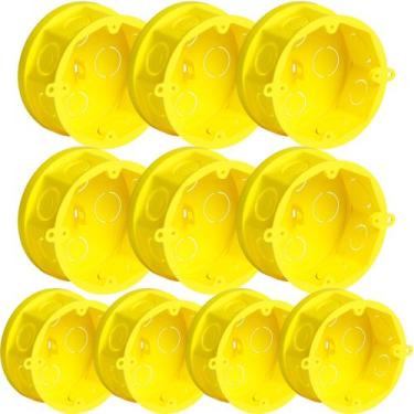 Imagem de 10 caixa de luz para laje octogonal amarela 4x4 krona