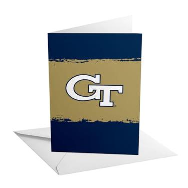 Imagem de Desert Cactus Georgia Tech 12 x 17 cm Cartão amarelo jaquetas GT Institute of Technology cartolina dobrada única com envelope festa celebração oficialmente licenciada (cartão B 12,5 x 17,8 cm - branco
