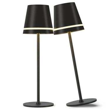 Imagem de zokizoki Luminárias De Mesa Sem Fio, Luz Portátil Led Para Áreas Externas, Operada Por Bateria, Com 3 Cores, Regulável Continuamente, Lâmpada Fio Recarregável, Moderna Restaurante/Quarto/Externo (2)