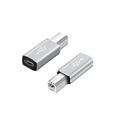 Imagem de BOLS Adaptador Usb C Fêmea Para Midi, B (2 Unidades), Compatível Com Impressoras, Pianos Elétricos, Sintetizadores E Mais Dispositivos/Laptops Tipo C, Etc. (Cinza)…