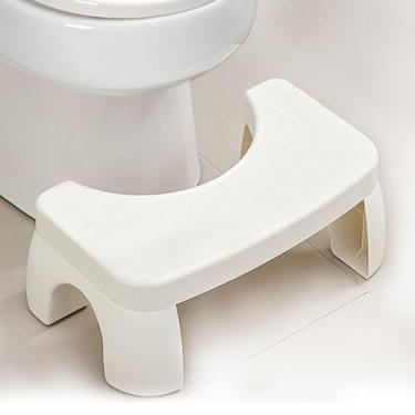Imagem de WARM EF Banco Para Pés De Vaso Sanitário, Cocô Adulto, Banheiro, Agachamento Penico Crianças E Idosos, Postura Sentada Portátil Reforçada (Branco)