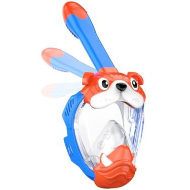 Imagem de Zipoute Snorkel Máscara De Mergulho Com Para Crianças, Conjunto Infantil Vista Panorâmica 180 Graus, Seguro, Antivazamento E Antiembaçante, Equipamento Seco Dobrável Adultos, Sistema Respiração Avan
