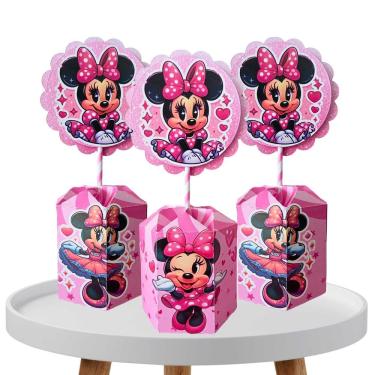 Imagem de 10 Centro de mesa Decorativo Minnie Rosa Para Aniversário