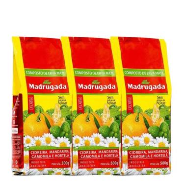 Imagem de Kit 3 Composto de Erva-mate Madrugada Cascarita 500g