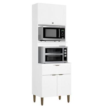 Imagem de Torre Quente 70 cm 3 Portas 1 Gaveta THB Leticia, Branco