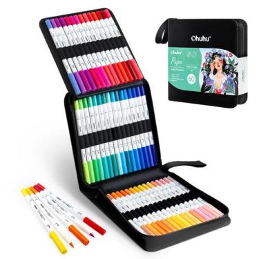 Imagem de Marcadores para colorir Ohuhu 60 cores Dual Brush Fineliner Tips