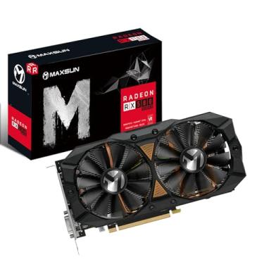 Imagem de maxsun Placa de vídeo AMD Radeon RX 580 8GB 2048SP GDDR5 GPU para PC Gaming 256-Bit DirectX 12 DVI, HDMI, DisplayPort Multi Monitores Extend (preto)