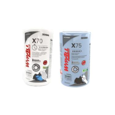 Imagem de 1 Rolo Pano Wiper Wypall X70 e 1 Rolo X75 Kimberly Clark