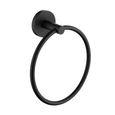 Imagem de Conjunto de banheiro preto fosco - 6 ganchos para toalhas, saboneteira, suporte para papel higiênico - kit de ferragens, anel para toalhas