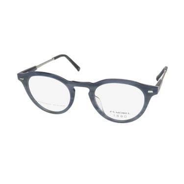 Imagem de Marius Morel 1880 Armação de óculos de 60123 m/óculos feitos usando acetato artesanal raro, Azul/cinza., 48-23-145