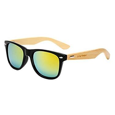 Imagem de Óculos de sol de madeira de bambu para mulheres e homens Long Keeper, Preto, Medium