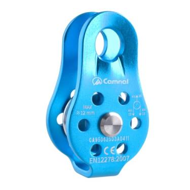 Imagem de TRIWONDER Polia de escalada 26kN Polia de resgate com certificação CE Polia única Polia de corda de olho fixo de alumínio (02 26kN - Azul)