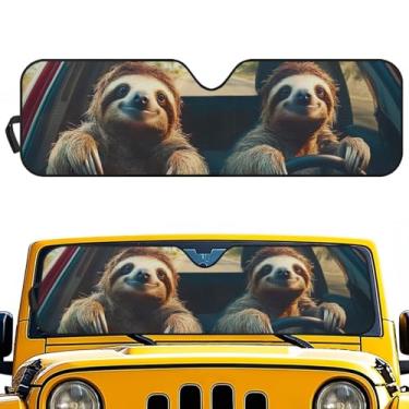 Imagem de Pensura Para-brisas, para-sol de carro para JK JKU TJ 2 portas/4 blocos de portas proteção contra raios UV, proteção térmica, bicho-preguiça para janela frontal mantém o veículo fresco