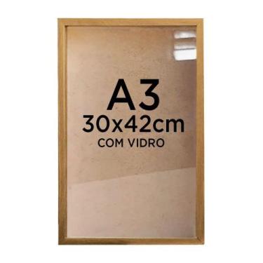 Imagem de Moldura Quadro Caixa 3cm A3 30x42cm Foto Poster Ilustração com Vidro -