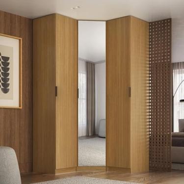Imagem de Guarda Roupa de Canto Obliquo Espelho 3 Portas MDF Altezza Clean Belma