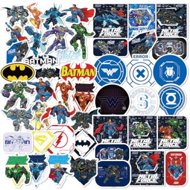 Imagem de Adesivos de super-herói Hero League, 50 peças/pacote de adesivos de heróis para garrafas de água, decalques legais internos e externos, adesivos de anime para bagagem, skate, guitarra, tablet (League
