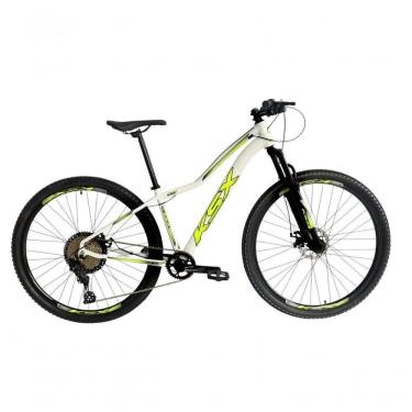 Imagem de Bicicleta Aro 29 Ksx Sd7 Feminina 12v Garfo Com Trava K7 11/50 Freios Hidráulicos Kit 1x12 - Branco/amarelo Tam. 17