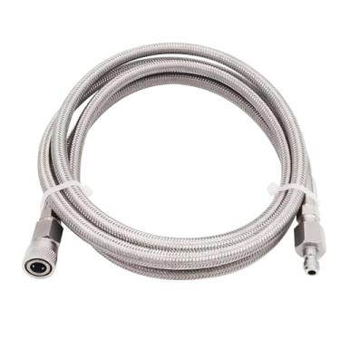 Imagem de Mangueira de enchimento de ar PCP Paintball extensão de aço inoxidável HPA linha de ar, mangueira de CO2 (aço inoxidável 91 cm)