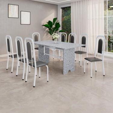 Imagem de Conjunto de Sala de Jantar com 4 Cadeiras Lara Preto / Branco - Soma M