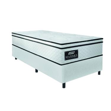 Imagem de Cama Box Solteiro Gazin Colchão Molas Ensacadas 88x188x62cm New Branco