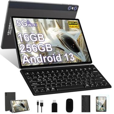 Imagem de Tablet 2024 11 polegadas Android 13 tela 2K tablet Octa-Core 2.0 GHz, 16GB RAM 256GB ROM + TF 1TB /2000 * 1200 Pixel/8MP 20MP + 2MP Macro/10000 mAh/5G WiFi Capa de metal com mouse teclado marrom