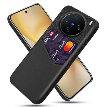 Imagem de Capa para Vivo X200 PRO Mini 5G,Anti-deslizamento,Proteção contra quedas de 360°,Resistência à impressão digital,Tela e caso de couro PU com 1 slot de cartão atrás-Black