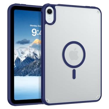 Imagem de Telaso Capa magnética para iPad mini 7 A17 Pro 2024/iPad Mini 6 2021 8,3 polegadas iPad mini 7ª/6ª geração, capa magnética translúcida fosca traseira macia TPU bumper de grau militar para iPad mini 7