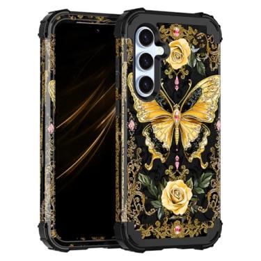 Imagem de Miqala Capa para Galaxy S24 FE 5G, que brilha no escuro, três camadas, resistente, à prova de choque, amortecedor de plástico rígido + capa protetora de silicone macio para Samsung Galaxy S24 FE 5G