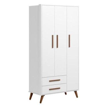 Imagem de Guarda Roupa Infantil Retrô 3830 Branco Acetinado  Qmovi