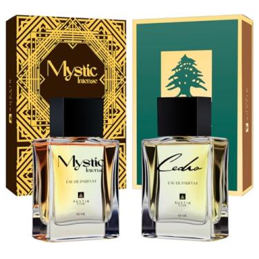 Imagem de Perfume Masculino Arabe Kit Com 2: Mystic E Cedro Amadeirado Oriental Longa Duração Eau De Parfum 50ml cada