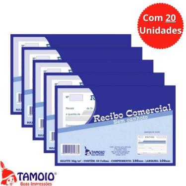 Imagem de Recibo Comercial Tamoio Sem Canhoto 50 Folhas 15x10cm C/20