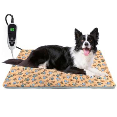 Imagem de Almofada de aquecimento para cães, almofada de aquecimento de 81 x 50 cm para cães, interruptor inteligente de controle de temperatura com função normalmente aberta, caixa de parto com corda de fio