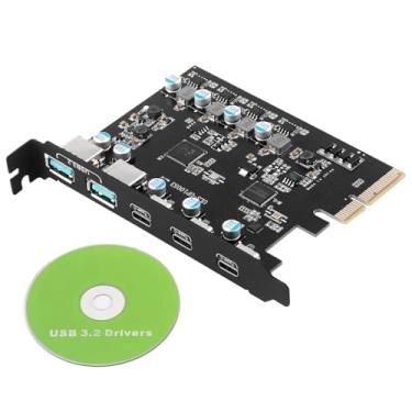 Imagem de Placa de expansão PCI-E para USB 3.2 Gen 2 com 2 portas Tipo-A e 3 Tipo-C até 10 Gbps de transferência de dados, suporte PCIe x4 x8 x16