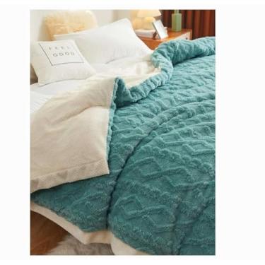 Imagem de Cobertor Casal Sherpa 2,10x1,90m Estilo Lã de Carneiro com Plush e Microfibra(Tiffany)