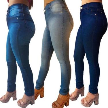 Imagem de Kit 3 Unid Feminina Jeans Calça Lisa Hot Pants - APOLLOGY, 38